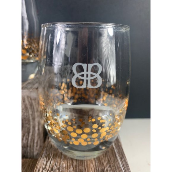 Vintage Baileys Irish Cream Gold Dot Confetti Low Ball Rocks Glasses. - Picture 5 of 7